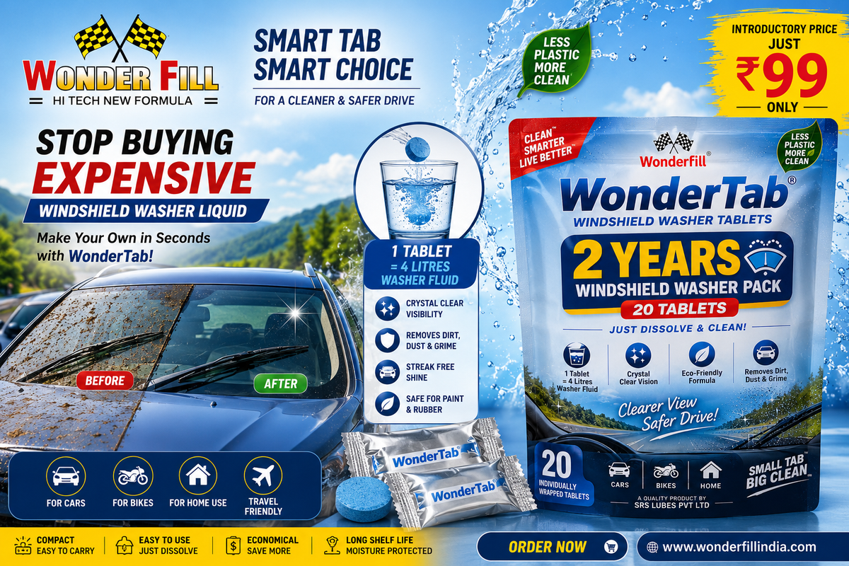 Stop Buying Expensive Windshield Washer Liquid – Switch to WonderFill WonderTab™ for Just ₹99