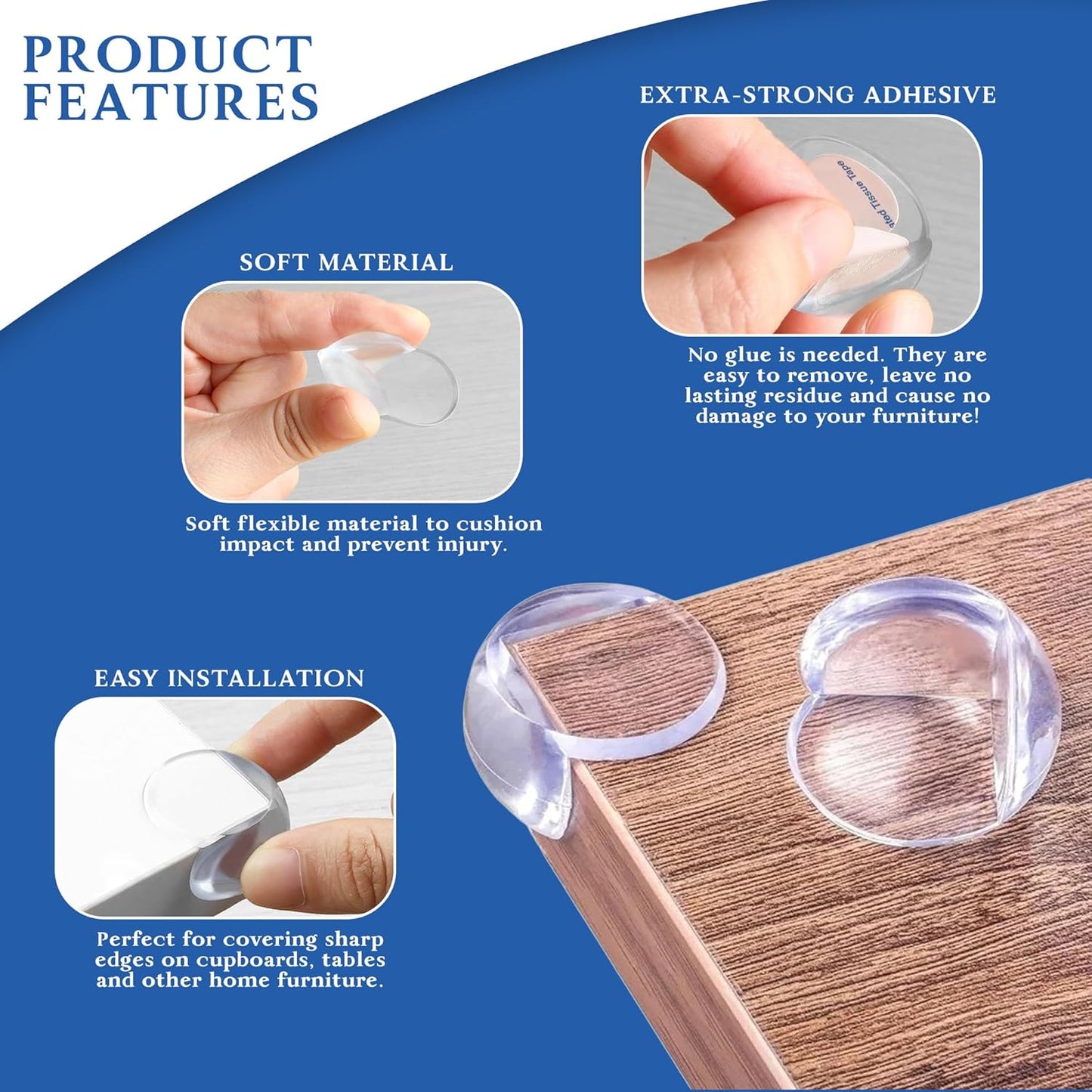 Corner / Edge Guards Clear Corner Protectors (Small 3 Cm / 10 Pcs Set)