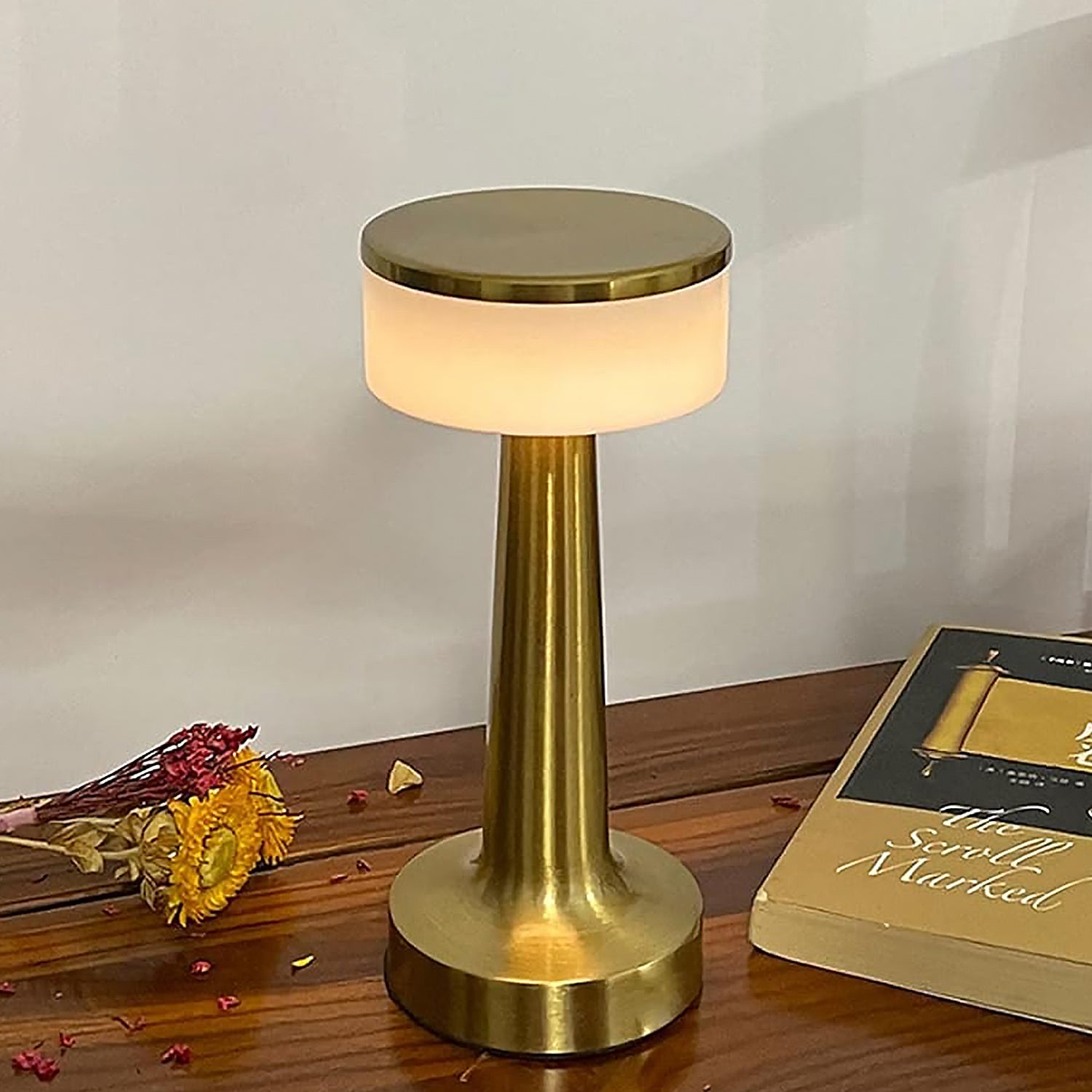 LED Lamp with Touch Control | Decorative Desk Lamp, Portable Metal LED Table Lamp, USB Rechargeable, 3 Color, 3 Levels Brightness, Dimmable Eye Protection Modern Lamp for Home Decor Party Kids Room Bedroom (1 Pc)