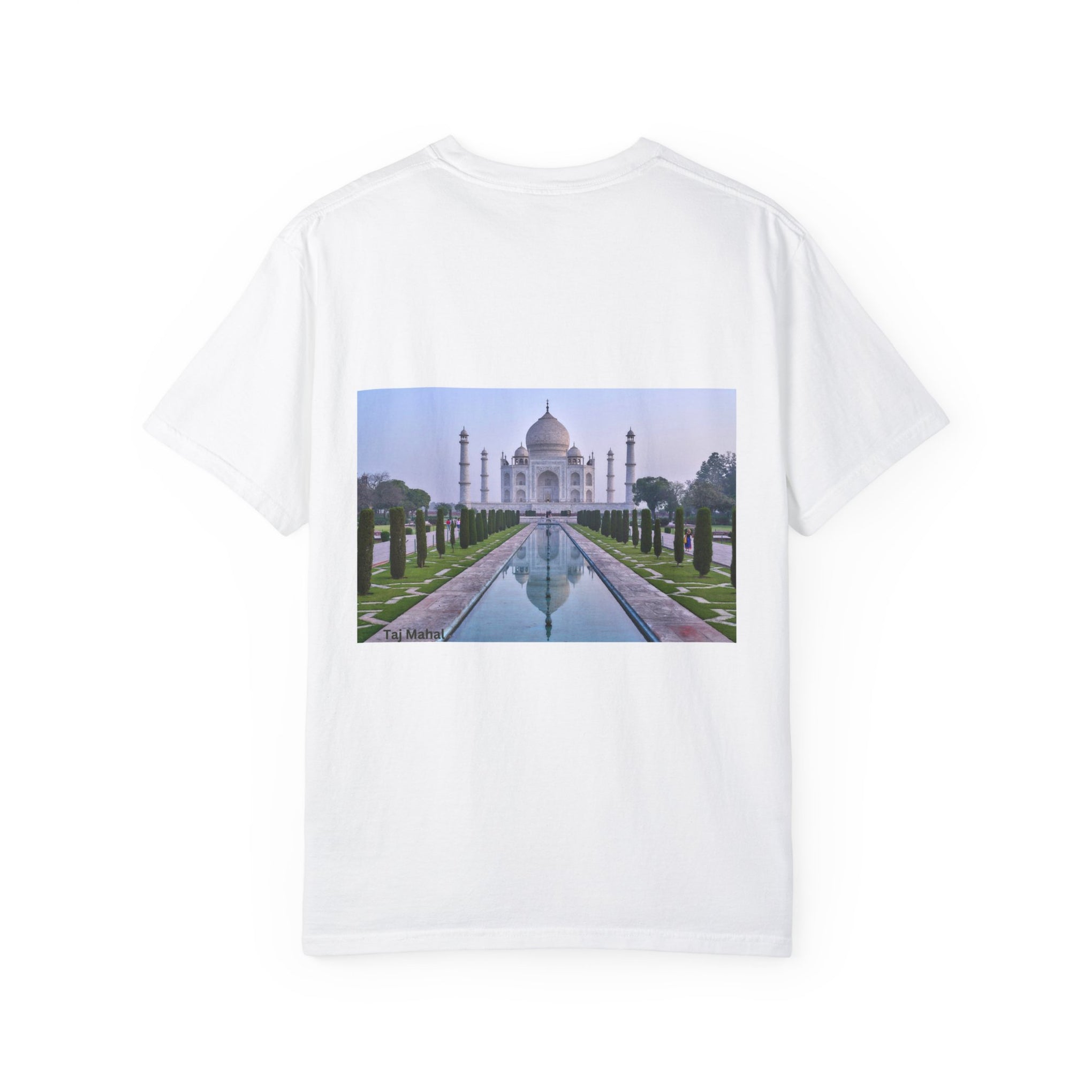 Taj Mahal Unisex Garment-Dyed T-Shirt - Artistic Landscape Tee