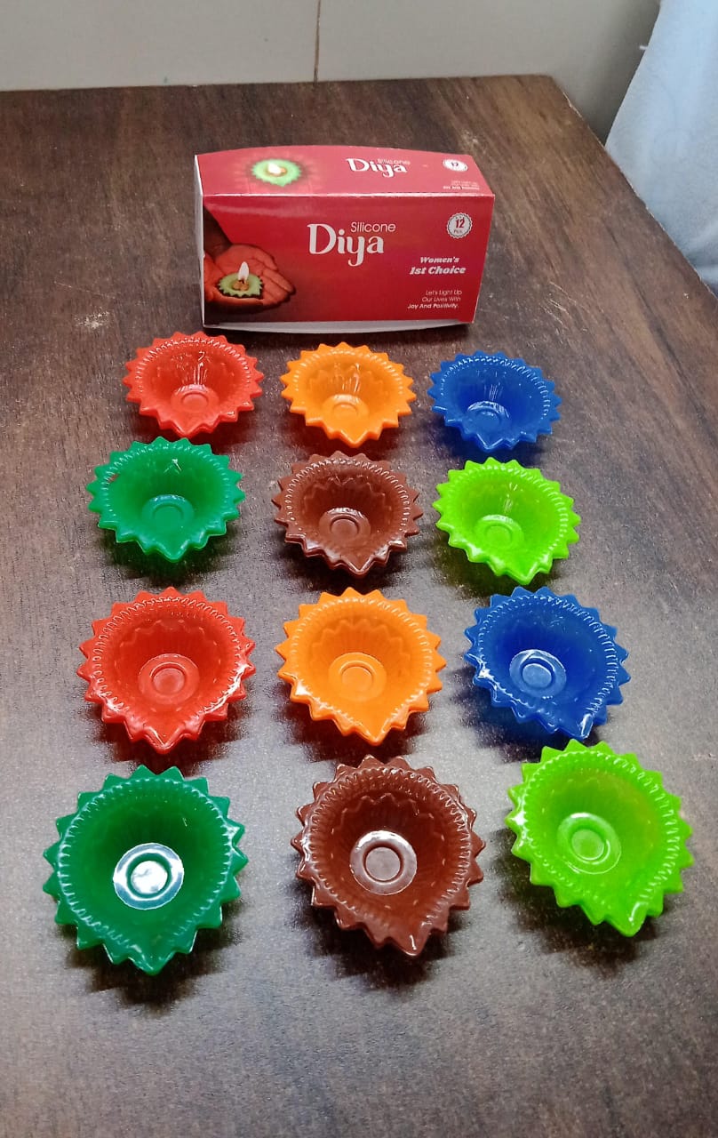 Silicone Diya for Diwali Attractive Design Colourful Diya Combo (12 Pcs Set)