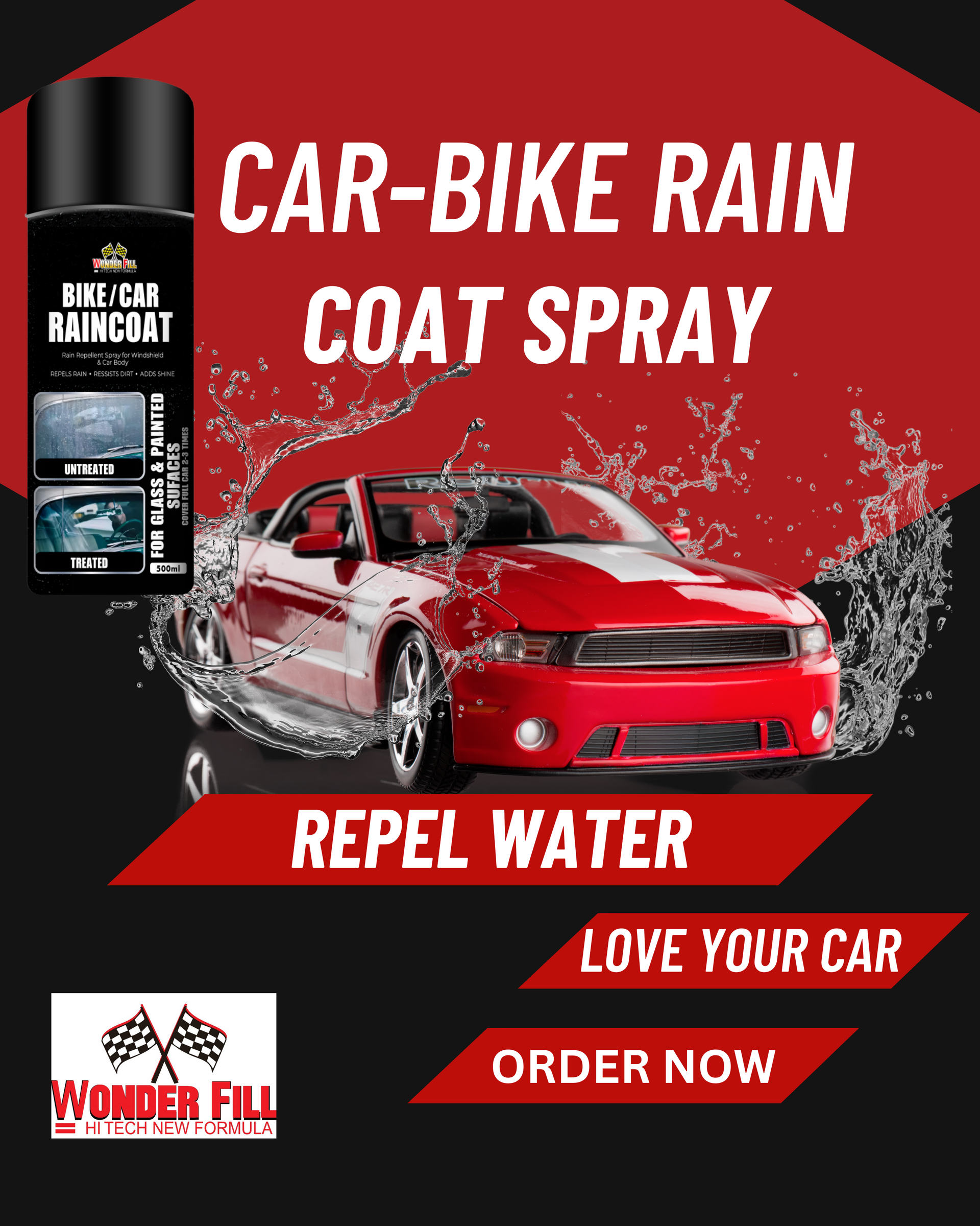 Car Bike Rain Coat Spray - 500 ml