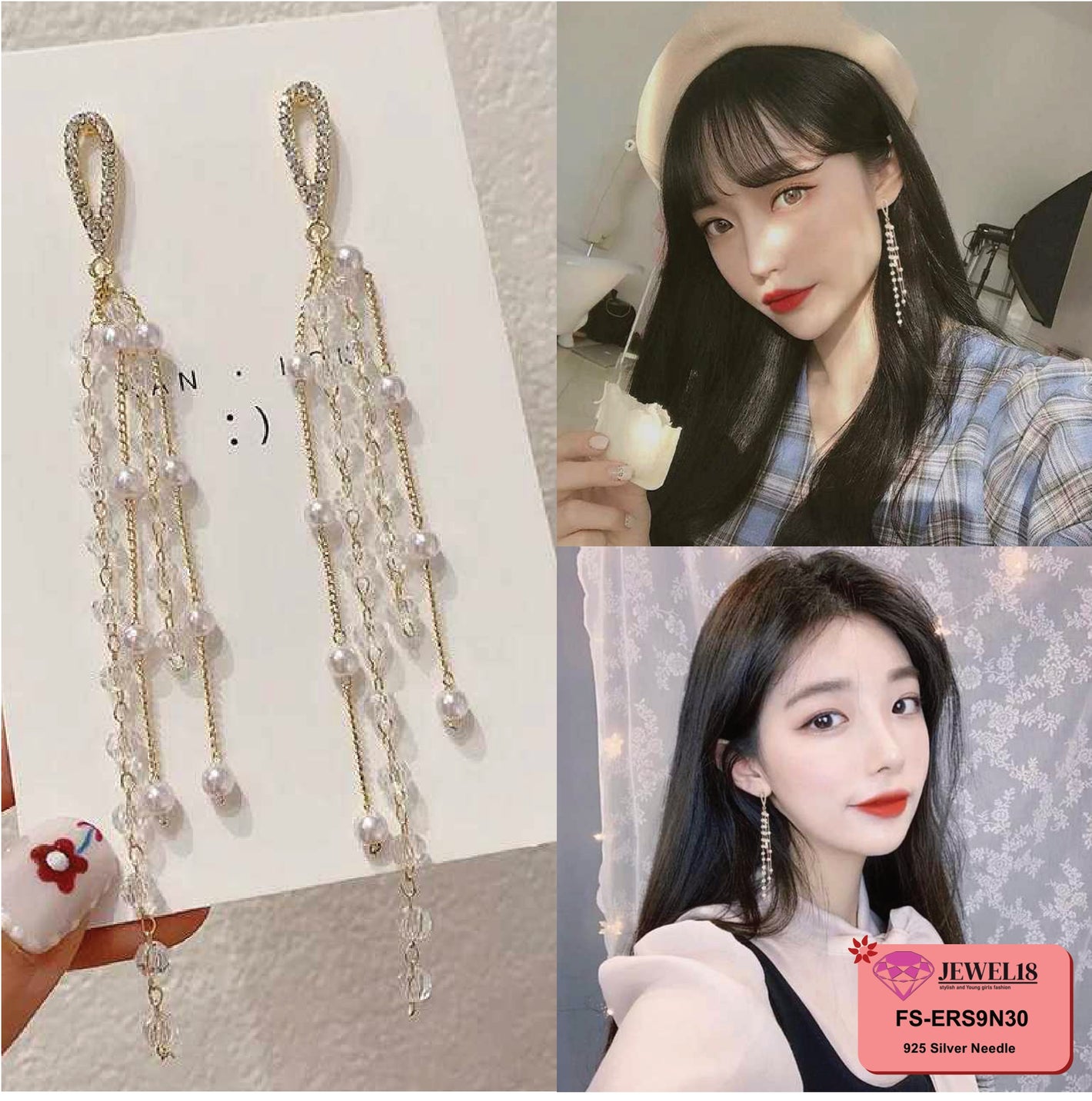 JEWEL18 EARRINGS JEWEL18 EAR FASHION GLOBAL DESIGN GENUINE #9N30