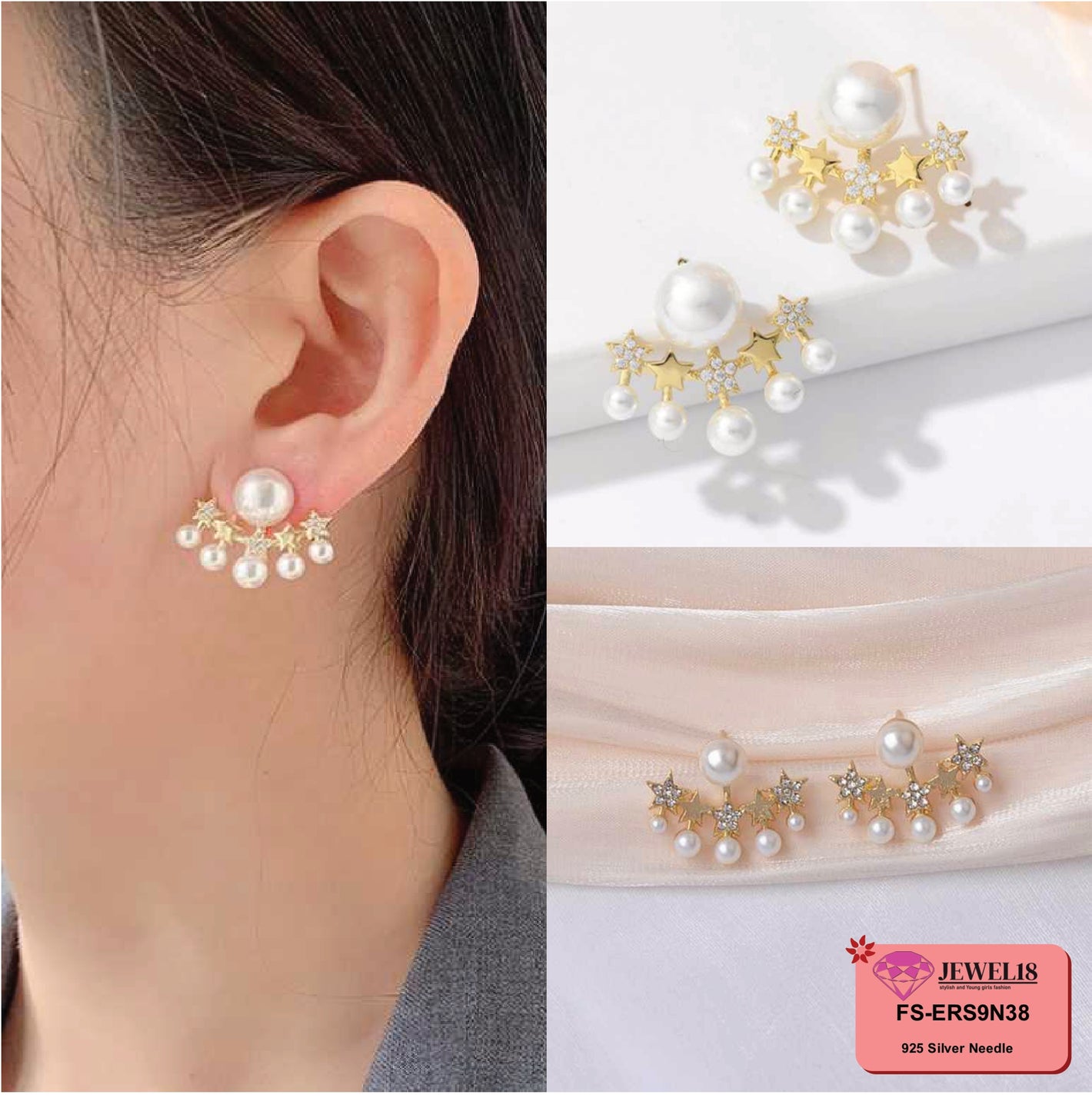 JEWEL18 EARRINGS JEWEL18 EAR FASHION GLOBAL DESIGN GENUINE #9N38