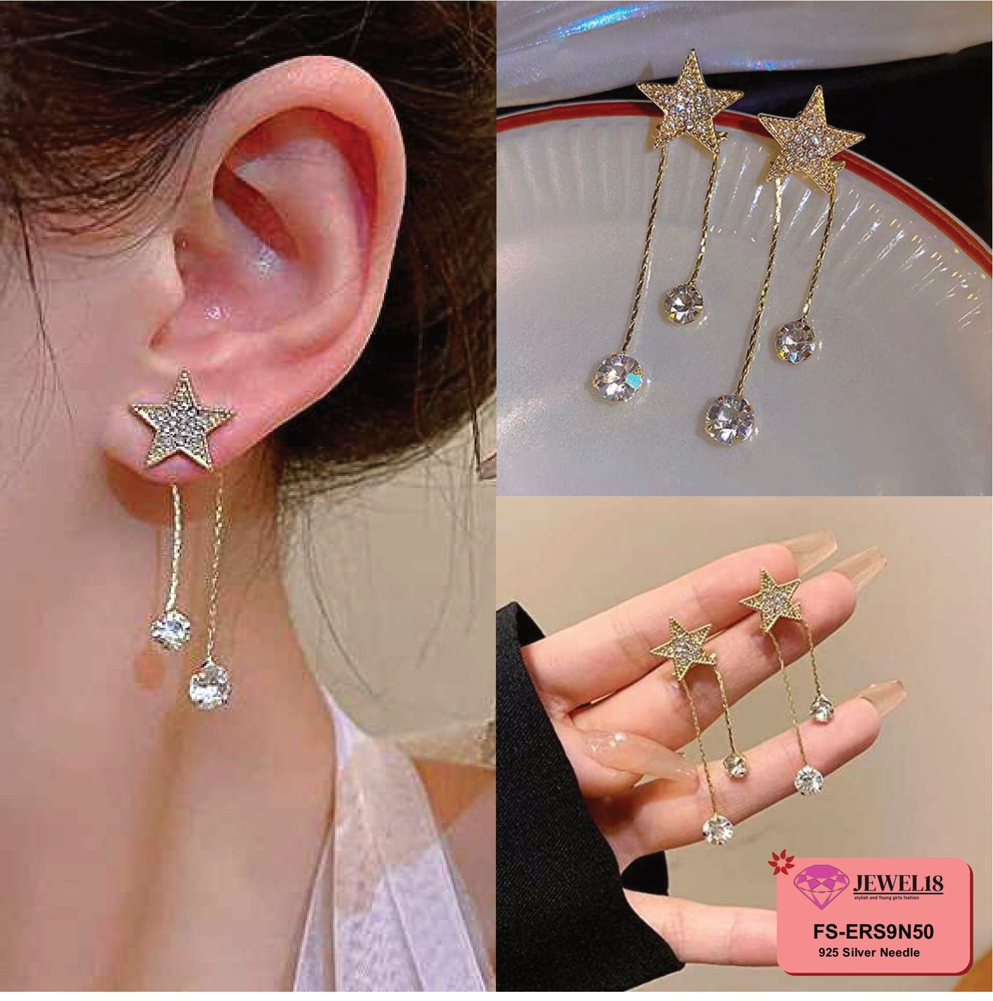JEWEL18 EARRINGS JEWEL18 EAR FASHION GLOBAL DESIGN GENUINE #9N50