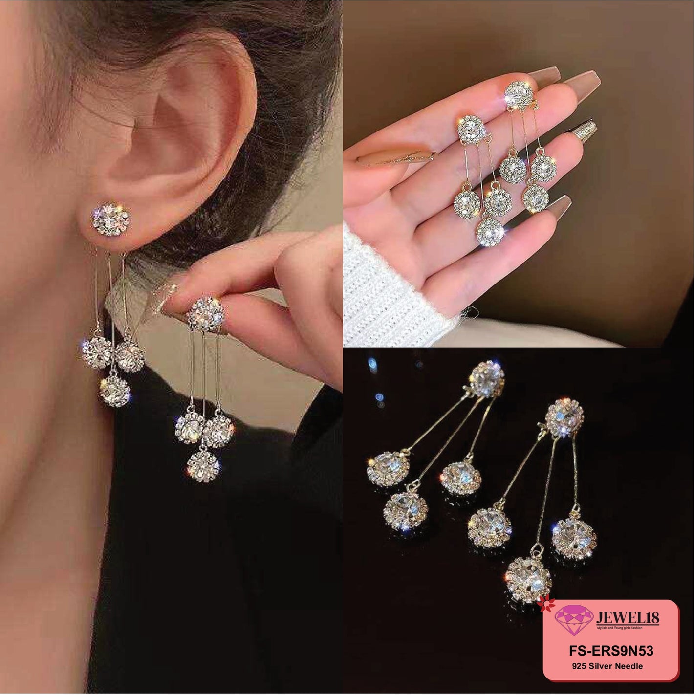 JEWEL18 EARRINGS JEWEL18 EAR FASHION GLOBAL DESIGN GENUINE #9N53