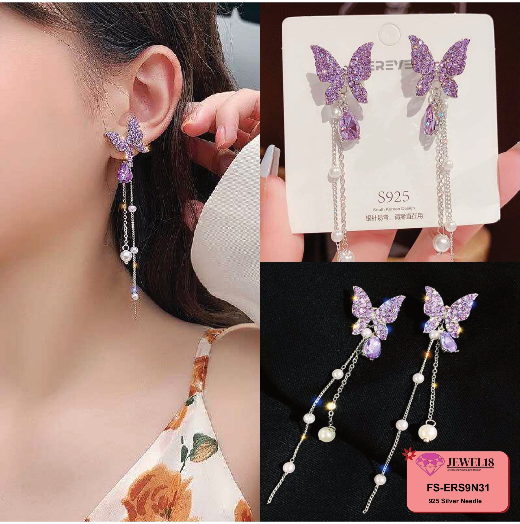 JEWEL18 EARRINGS JEWEL18 EAR FASHION GLOBAL DESIGN GENUINE #9N31