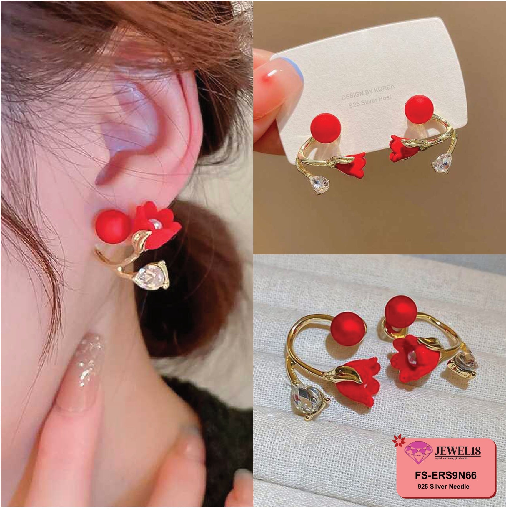 JEWEL18 EARRINGS JEWEL18 EAR FASHION GLOBAL DESIGN GENUINE #9N68
