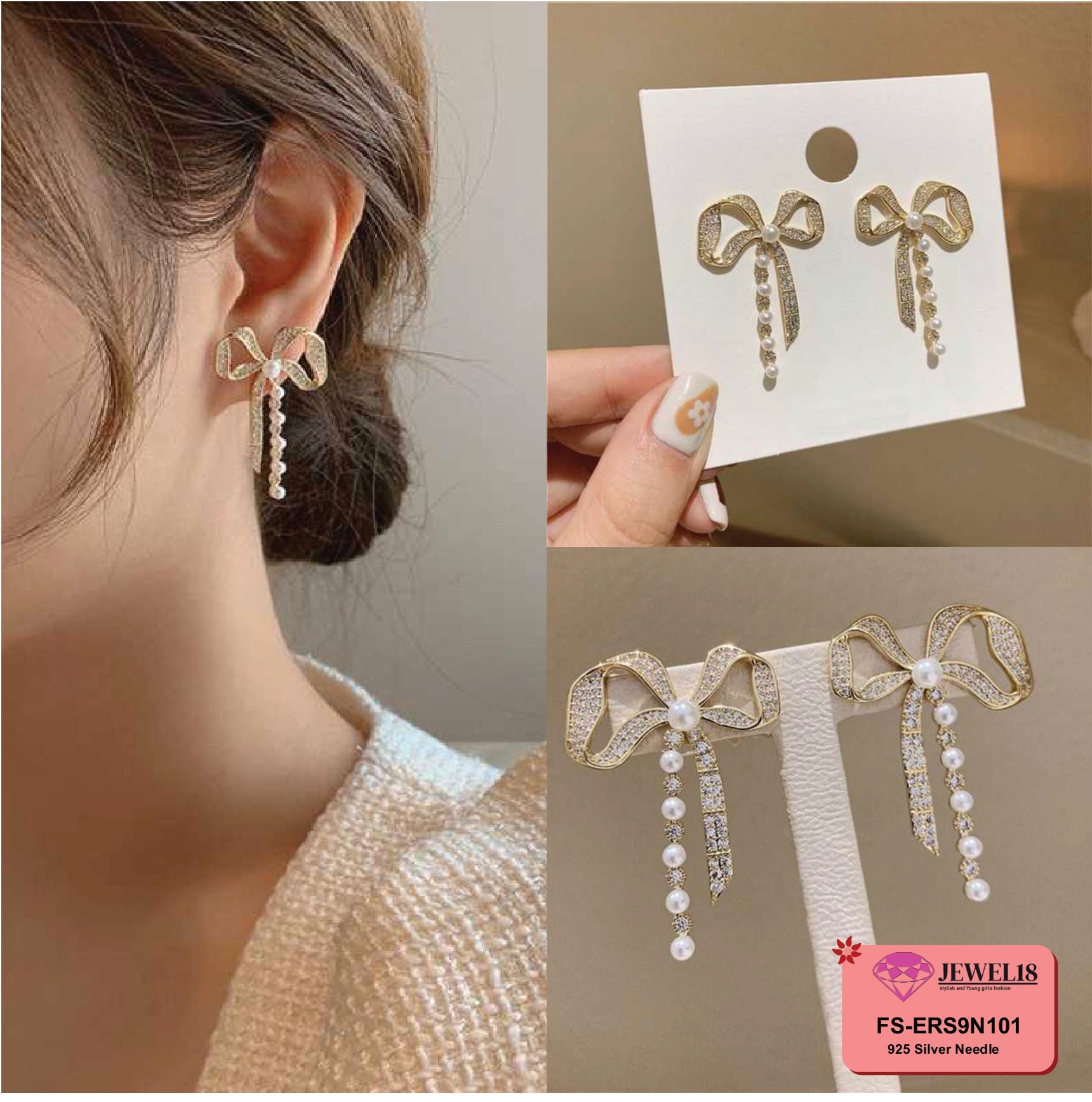 JEWEL18 EARRINGS EAR FASHION GLOBAL DESIGN GENUINE #9N101