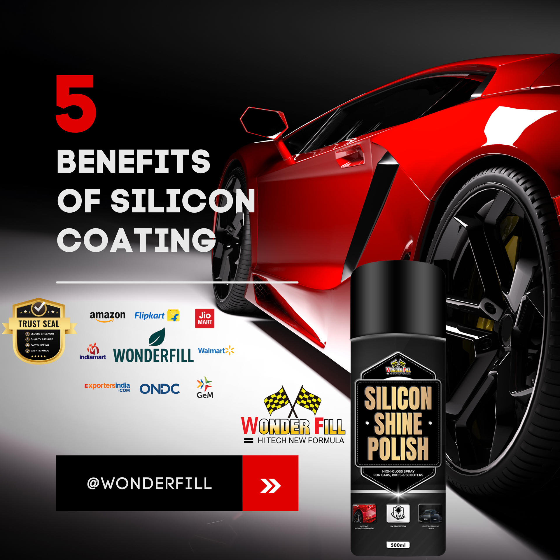 Silicon Shine Polish - Car & Bike - 500ml
