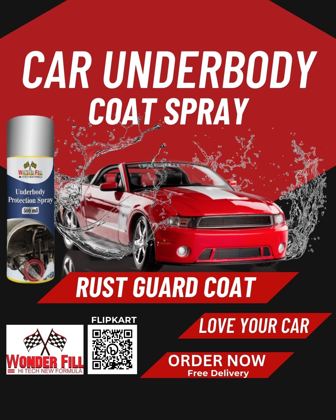 WONDERFILL UNDERBODY RUST GUARD COAT SPRAY.[Add Free to cart Air Freshener Sanitizer]