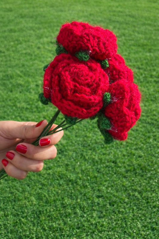 Valentine Special Handmade Fabric Flower Bunch – Set of 4 | Never Fading | Anupriya Design