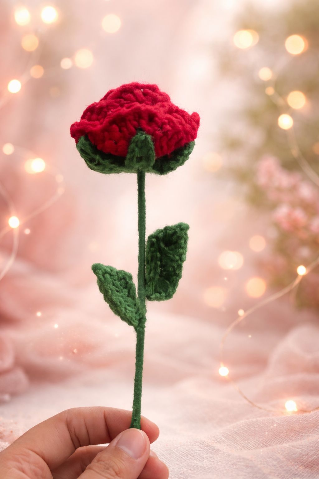 Anupriya Designs ❤️ Valentine Red Fabric Rose – Single Flower | Everlasting Gift