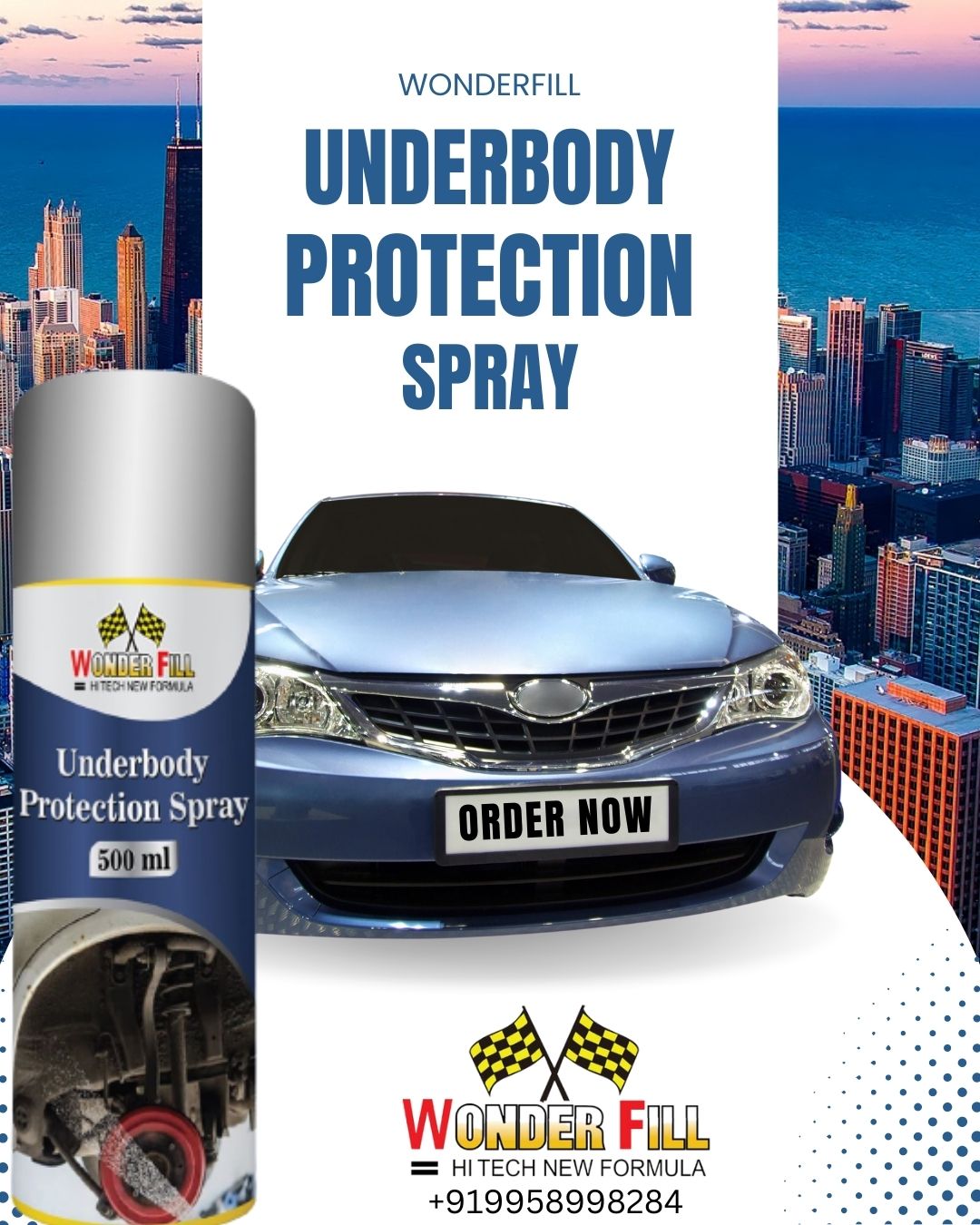 WONDERFILL UNDERBODY RUST GUARD COAT SPRAY.[Add Free to cart Air Freshener Sanitizer]
