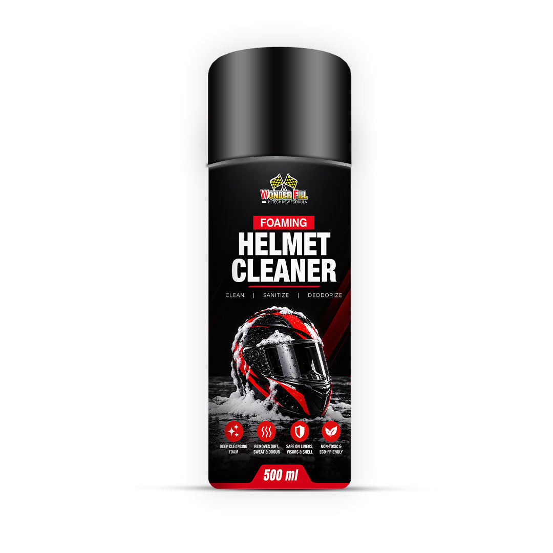 WONDERFILL Foaming Helmet Cleaner 500 ml | Deep Cleaning Foam for Helmet Liners, Padding & Outer Shell | Removes Dirt, Sweat & Odour | Helmet Freshener & Cleaner