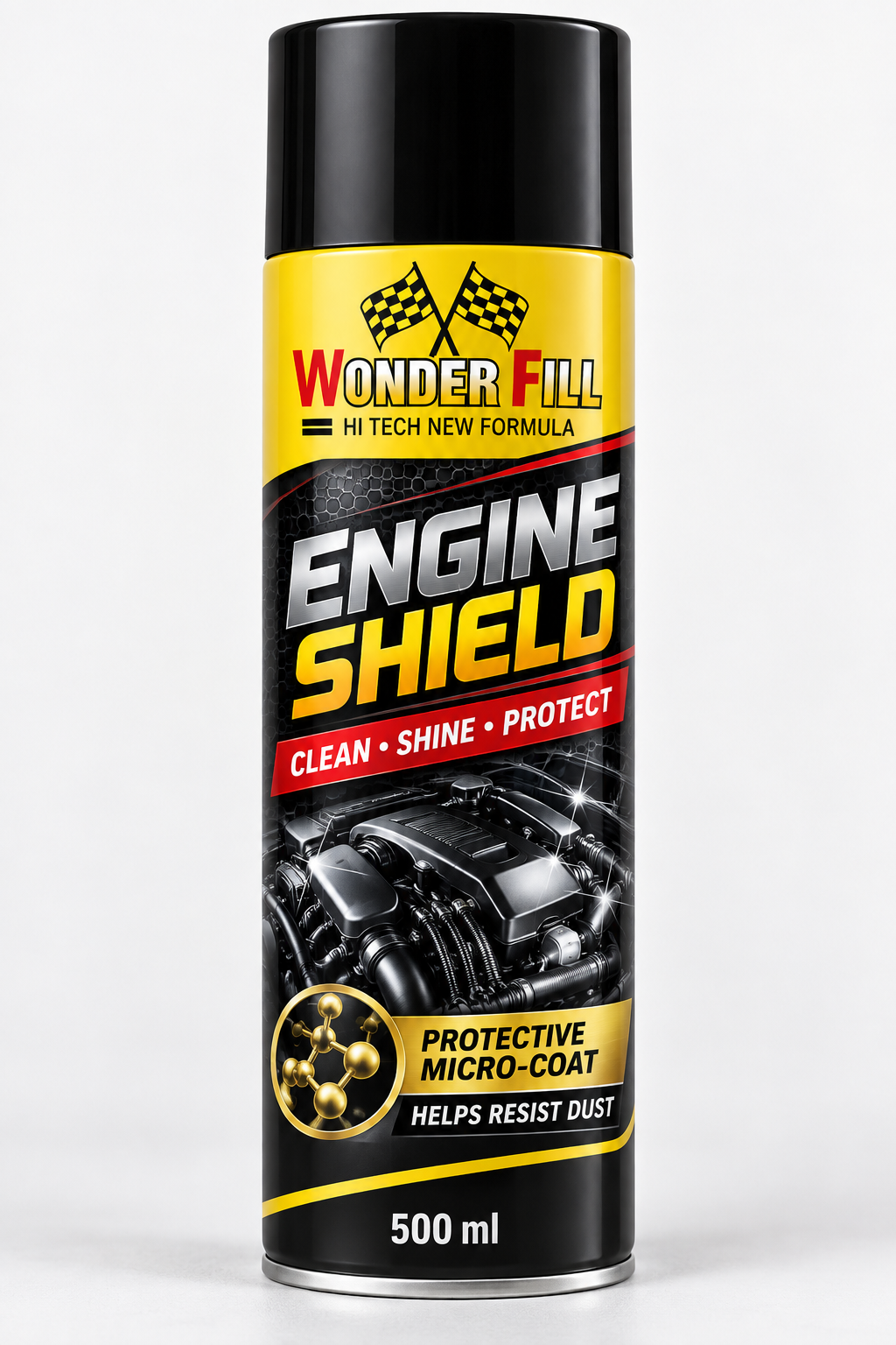 Dirty Car Engine? Spray, Wipe & Shine! 🚗✨ | WONDERFILL ENGINE SHIELD 500ml #Shorts