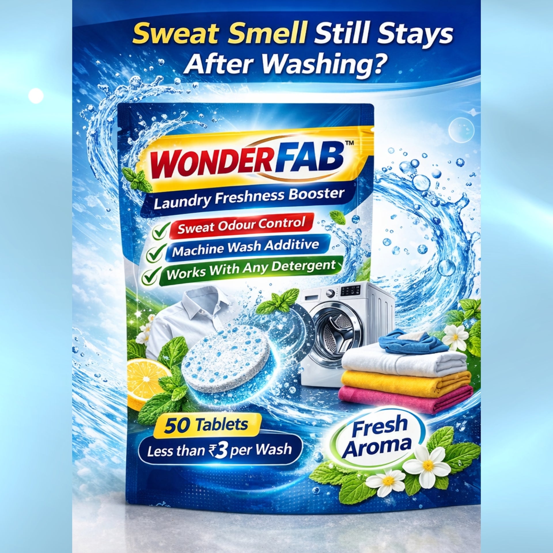 WONDERFAB Laundry Freshness Booster Tablets (50 Tablets)