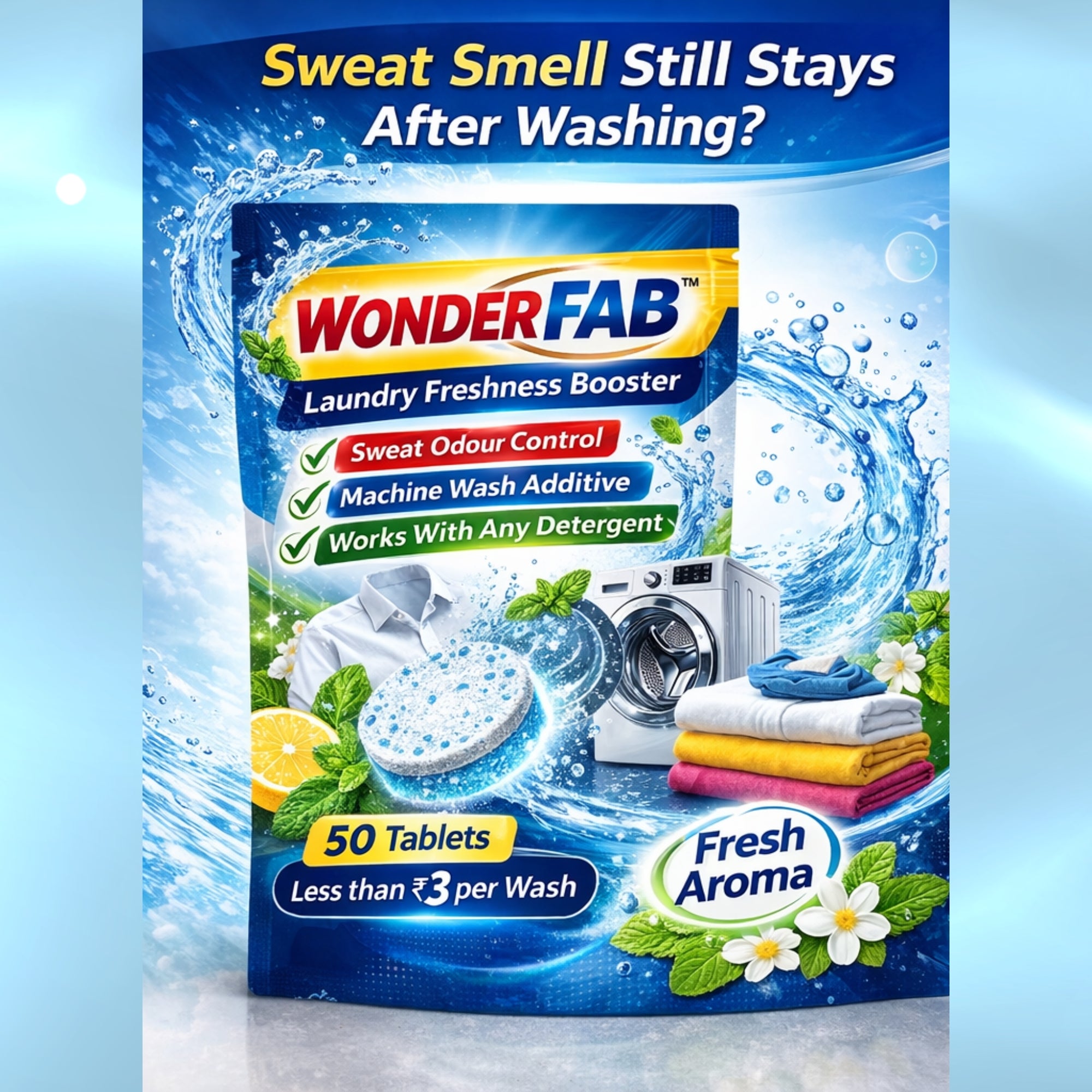 WONDERFAB Laundry Freshness Booster Tablets (50 Tablets)
