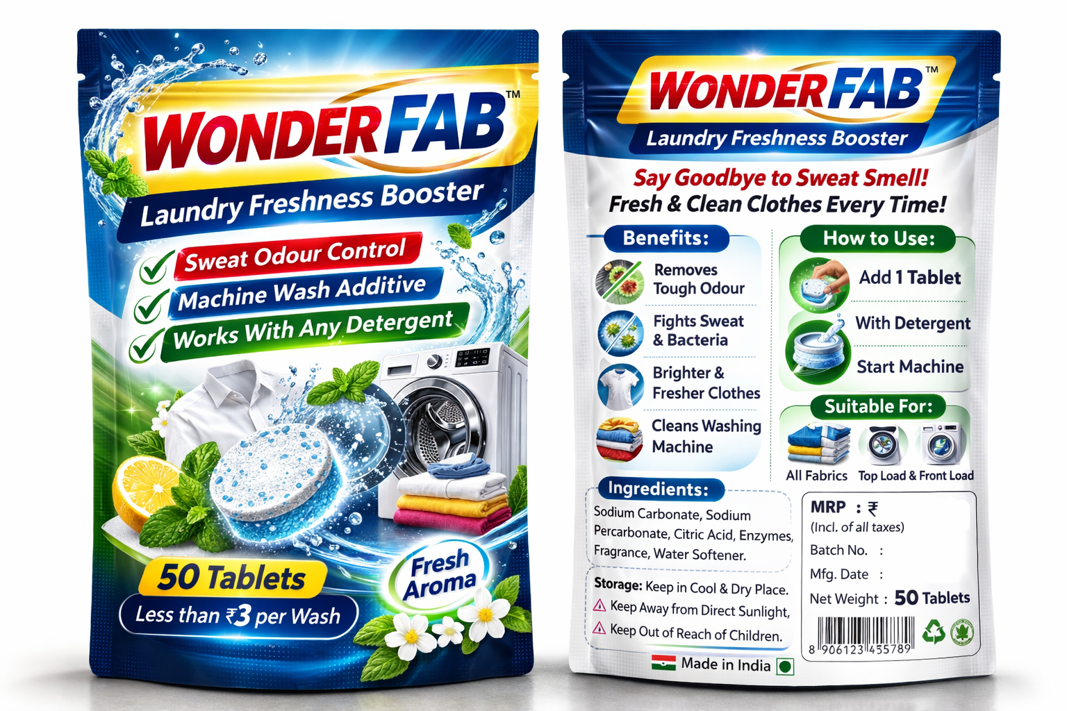 WONDERFAB Laundry Freshness Booster Tablets (50 Tablets)